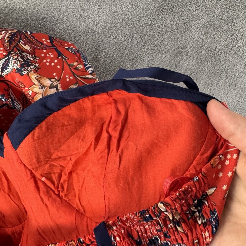 b.o.g. collective women's L red floral padded cup sundress smocked back NWOT - Picture 11 of 11